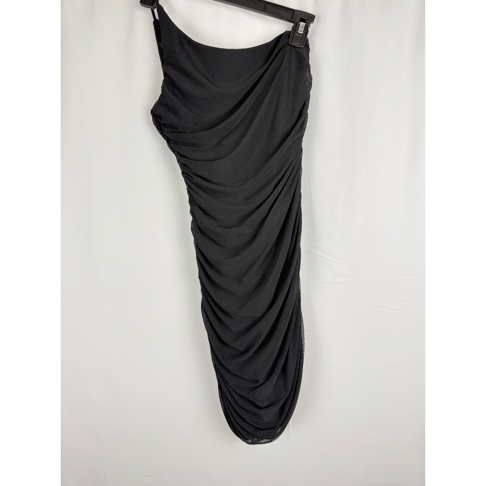 Princess‎ Polly Ruched Bodycon Dress One Shoulder Cocktail Party Black 4
